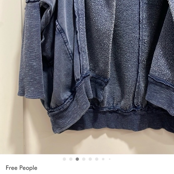 We The Free Textured Monday-Friday Blue Cardigan in large - Picture 3 of 6